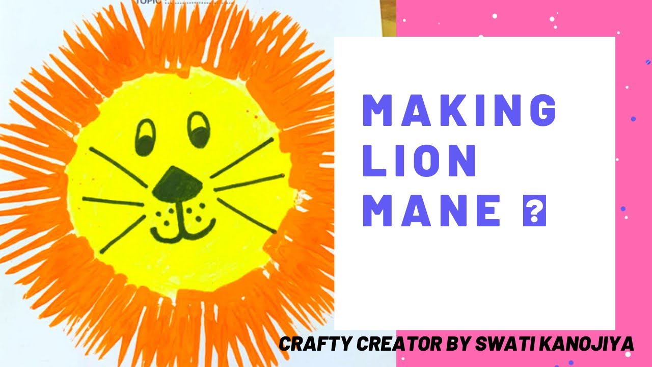 Making lion with fork painting easy for kidz 