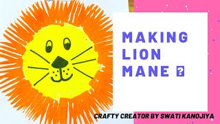 Making lion with fork painting easy for kidz #youtube #shorts #youtubeshorts #treanding #viral