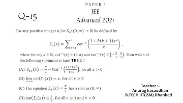 JEE Advanced 2021 Math Paper 1 (Q 15) solution | IIT JEE Maths| #jeeadvanced2021 #projecteducation