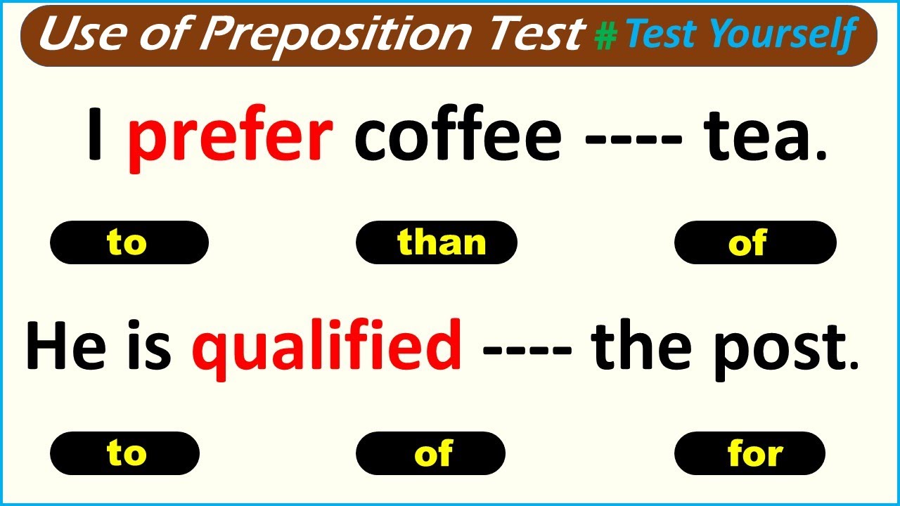 Preposition Test Using Image Preposition Quiz # Preposition Test # Use of Common Prepositions. - YouTube