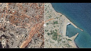 Visualizing and comparing pre- and post-event satellite images of Libya floods