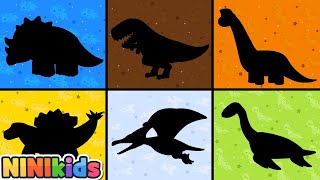 Let's guess what kind of dinosaur it is? | Shadow Dinosaur Puzzle | T Rex? Brachiosaurus? | NINIkids screenshot 3