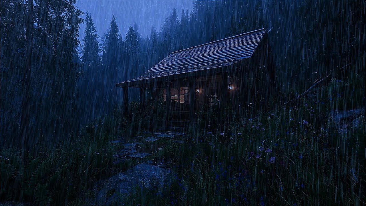 24/7 Rain Sounds for Sleeping 🌧️ Calm Rainy Night Cottage