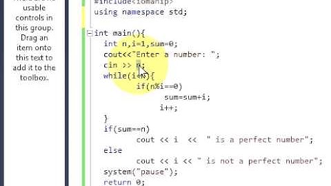 C++ PROGRAM TO CHECK WHETHER A NUMBER IS A PERFECT NUMBER OR NOT
