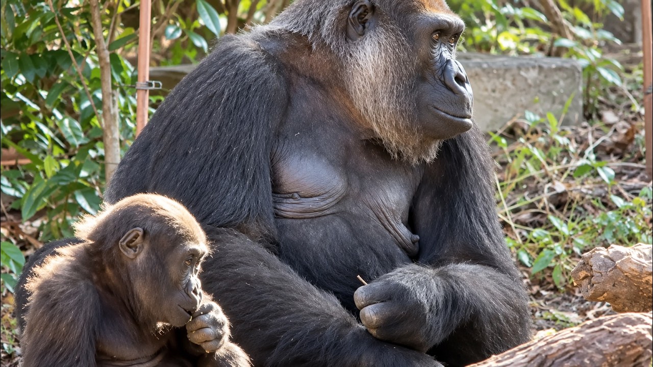 Gorilla 母のまなざし【2023年‎6月】【上野動物園】ゴリラ💗 - YouTube