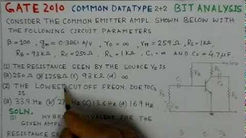Video Solution to GATE ECE-2010 Problem -BJT Circuits -Analog Circuits