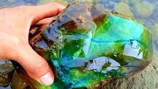 find a green crystal stone while looking for gemstone in the river, is this jade?(unbelivable find)