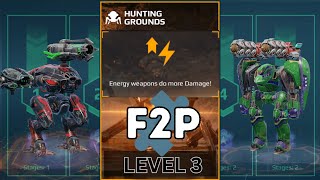 F2P Max Extermination "Hunting Grounds" Lv. 3 War Robots (May/23/24)