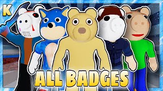 HOW TO GET ALL 7 BADGES + SKIN/MORPH in ACCURATE PIGGY FLOORS AND ROLEPLAY! | Roblox