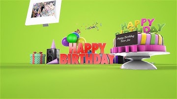 Happy Birthday Greeting 3D Video Card