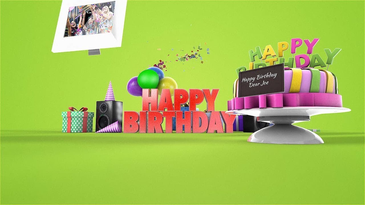 Happy Birthday Greeting 3d Video Card Youtube