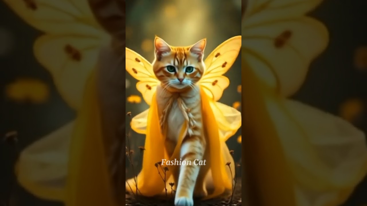 cat fashion show with bees