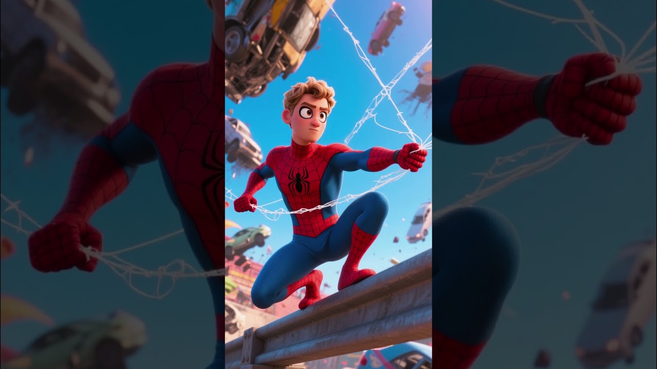 Spider Man Saves Hot Wheels Race! 🕷️🏁 Fast Carto