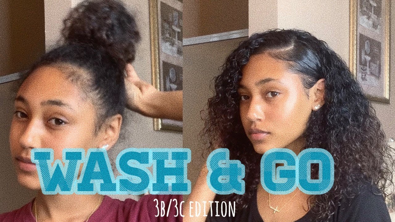 NATURAL HAIR WASH AND GO (3b/3c) - YouTube