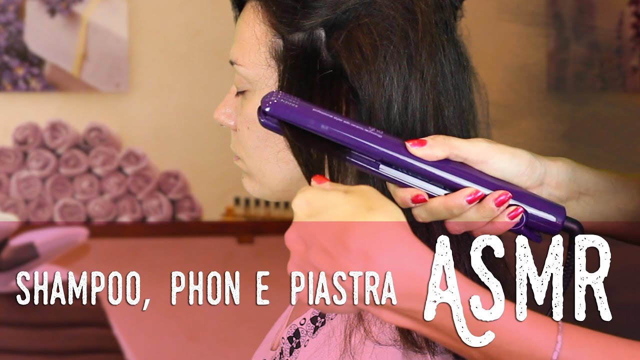 ASMR ita - 💆🏻‍♀️ SHAMPOO, PHON e PIASTRA sulla mia AMICA (Intense Whispering)