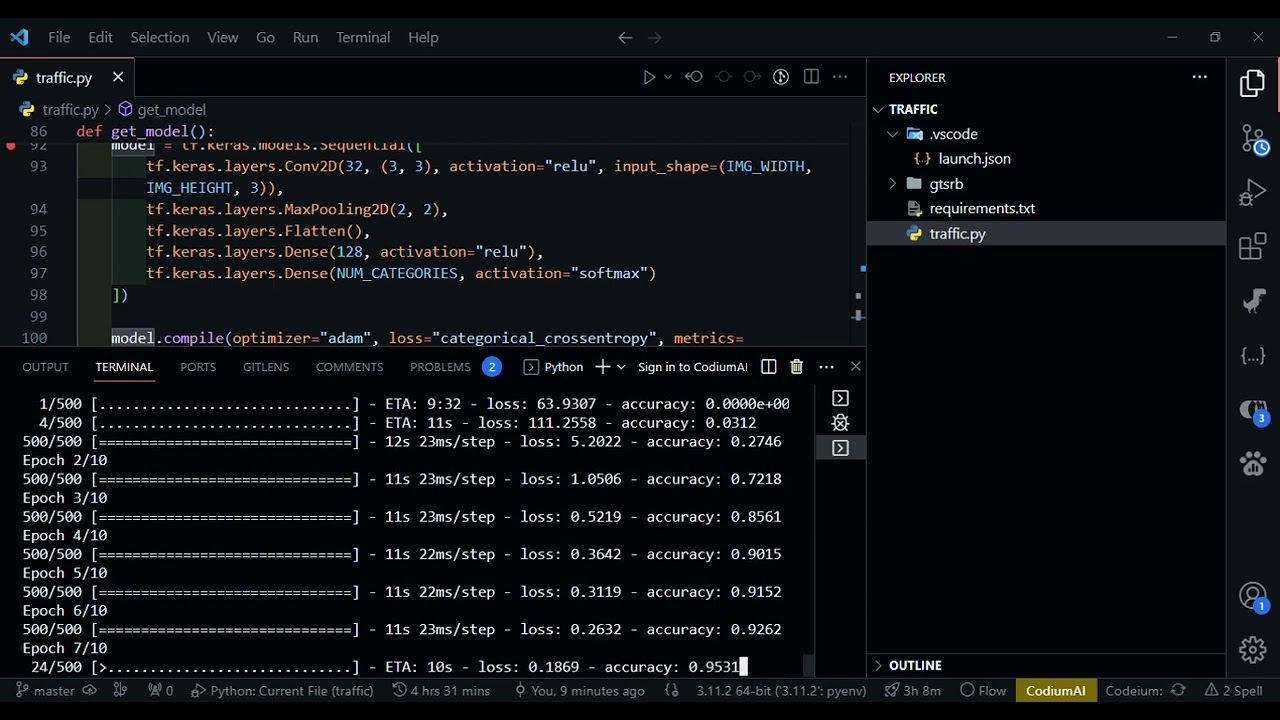 Demo Traffic cs50 ai Harvard