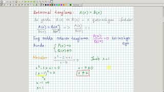 Sodda ratsional tenglamalar va ularning sistemalari (1-qism). Algebra 10-sinf. 15-dars