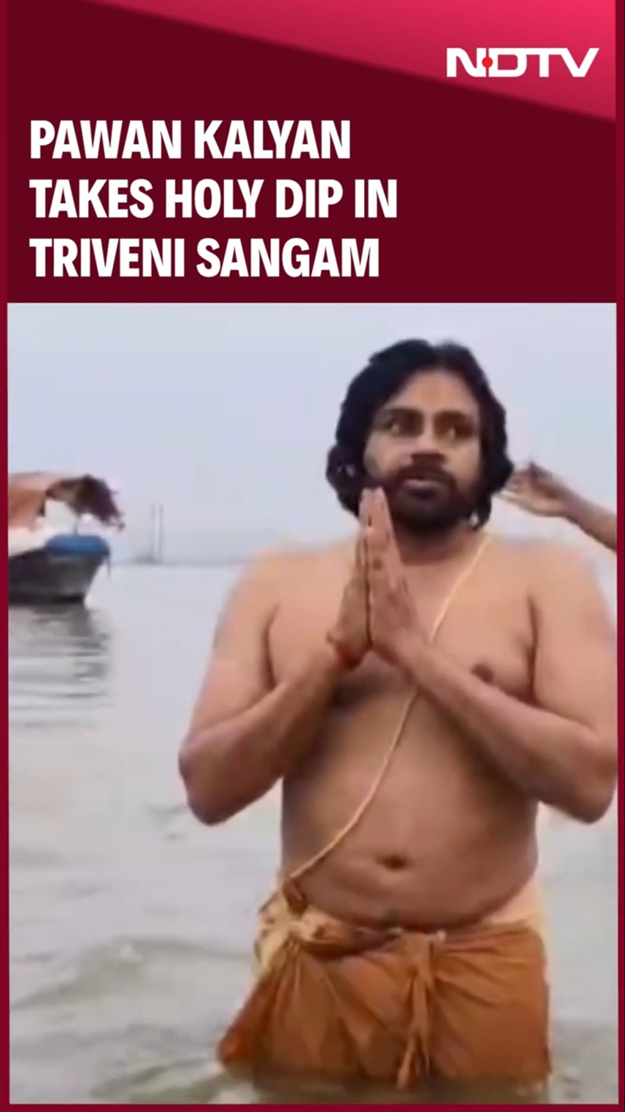 Kumbh Mela | Pawan Kalyan Takes Holy Dip In Triveni Sangam