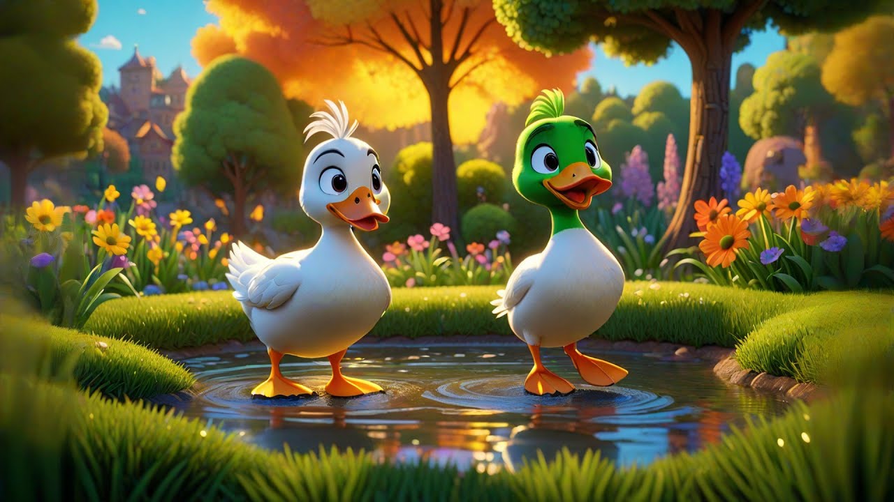 Four Dancing Ducks in a Row | Duck Song for Kids | Nursery Rhymes & Counting Songs