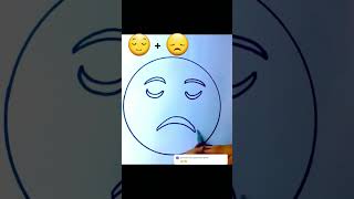 Emoji Drawing😌+ 😞=? #Art #Youtubeshorts #Creative