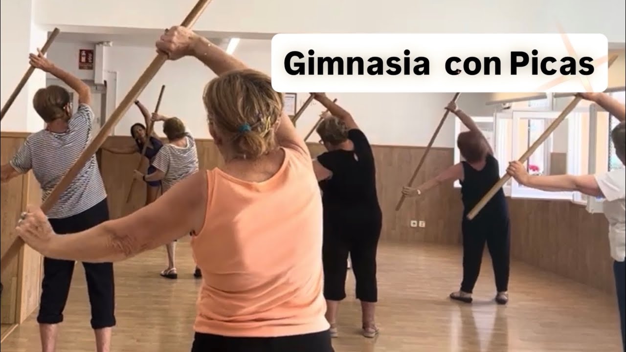 Gimnasia con picas y estiramientos. Adulto mayor. Grupo1