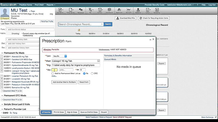 Visit Note 4. Whenever Possible, e-Prescribe meds for Patients