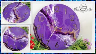 💜A WATCH MADE OF EPOXY RESIN Fluid-art💜A HUGE WATCH with your own hands!💜
