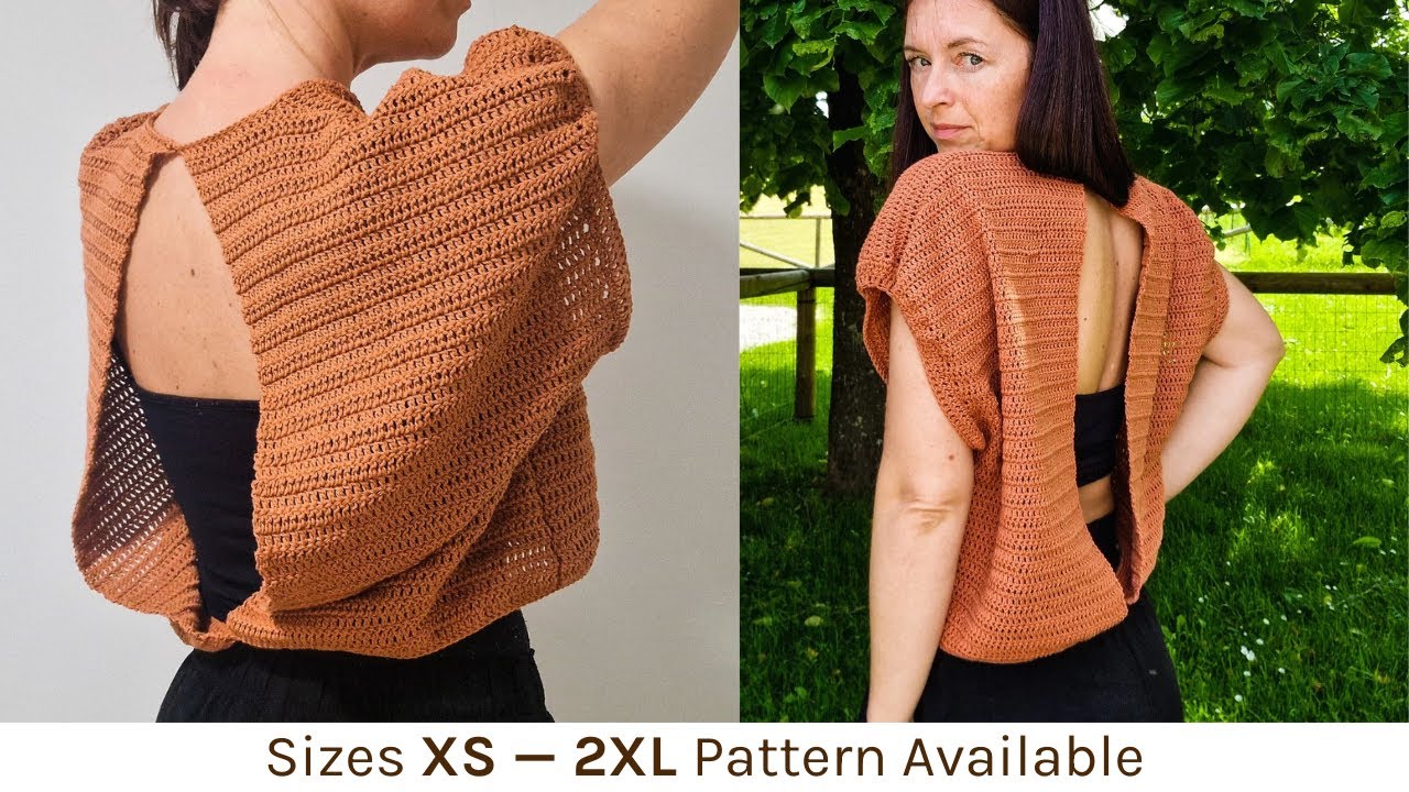Crochet Tutorial for Open Back Double Crochet Top - YouTube