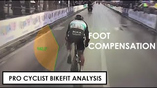 Pro Cyclist BikeFit Analysis -  Foot compensation