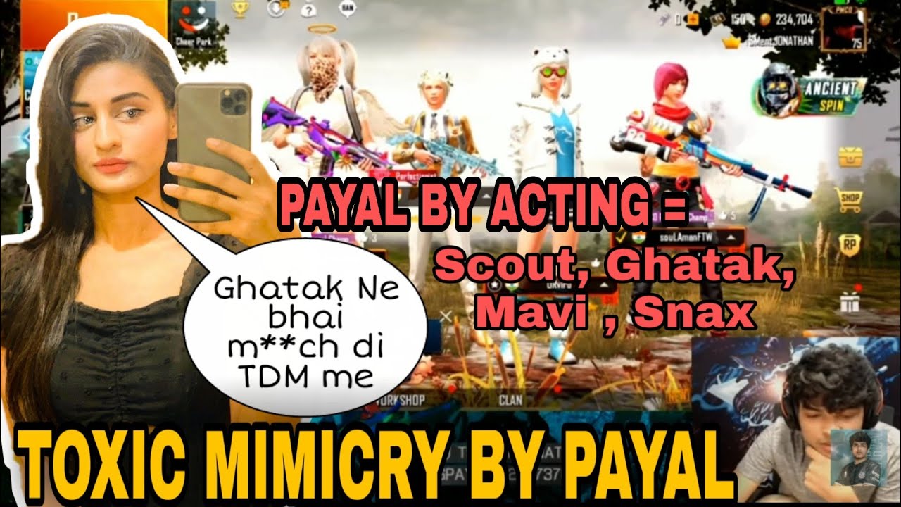 Entity Payal By Funny Mimicry Of Scout,Ghatak,Mavi,Snax | must watch
