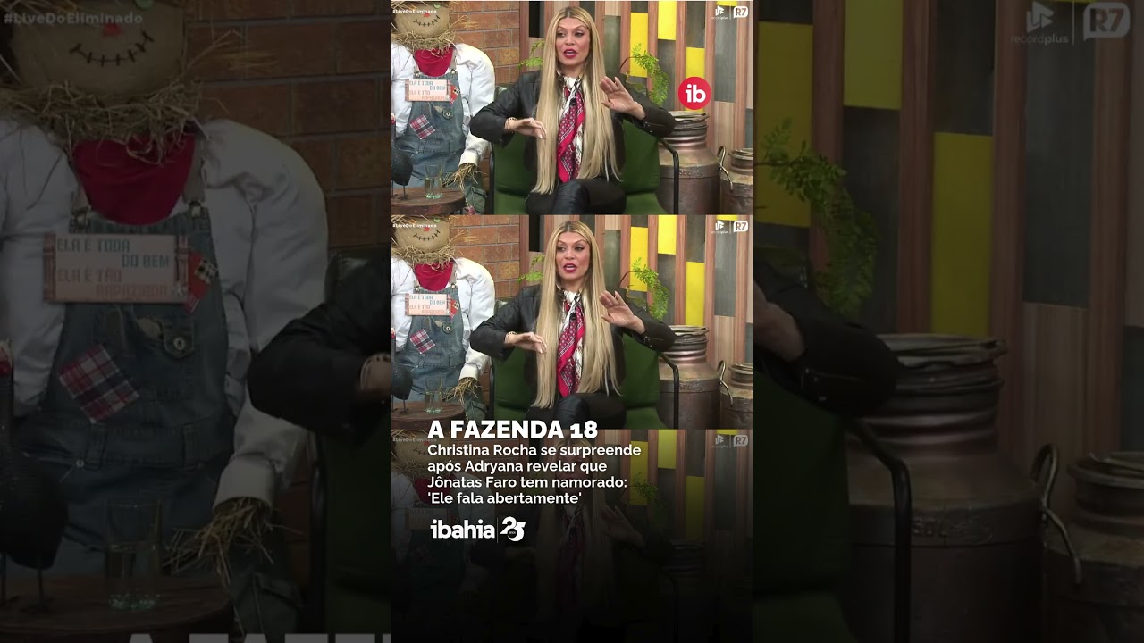 A Fazenda 18:  Christina Rocha se surpreende após Adryana revelar que Jônatas Faro tem namorado 