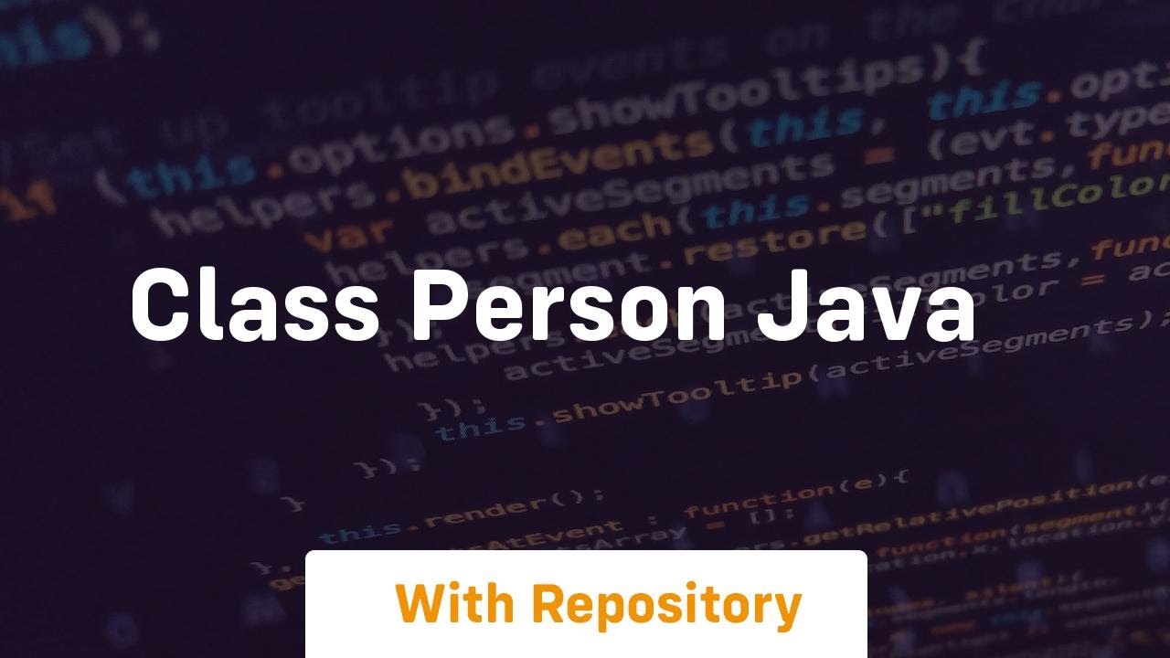class person java - YouTube