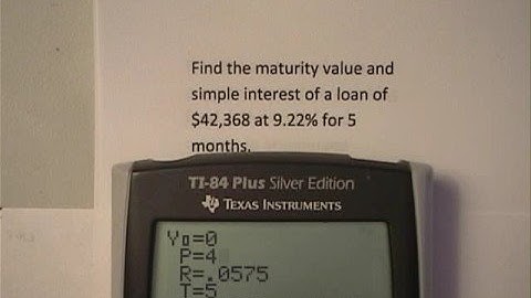 Simple Interest - Maturity Value