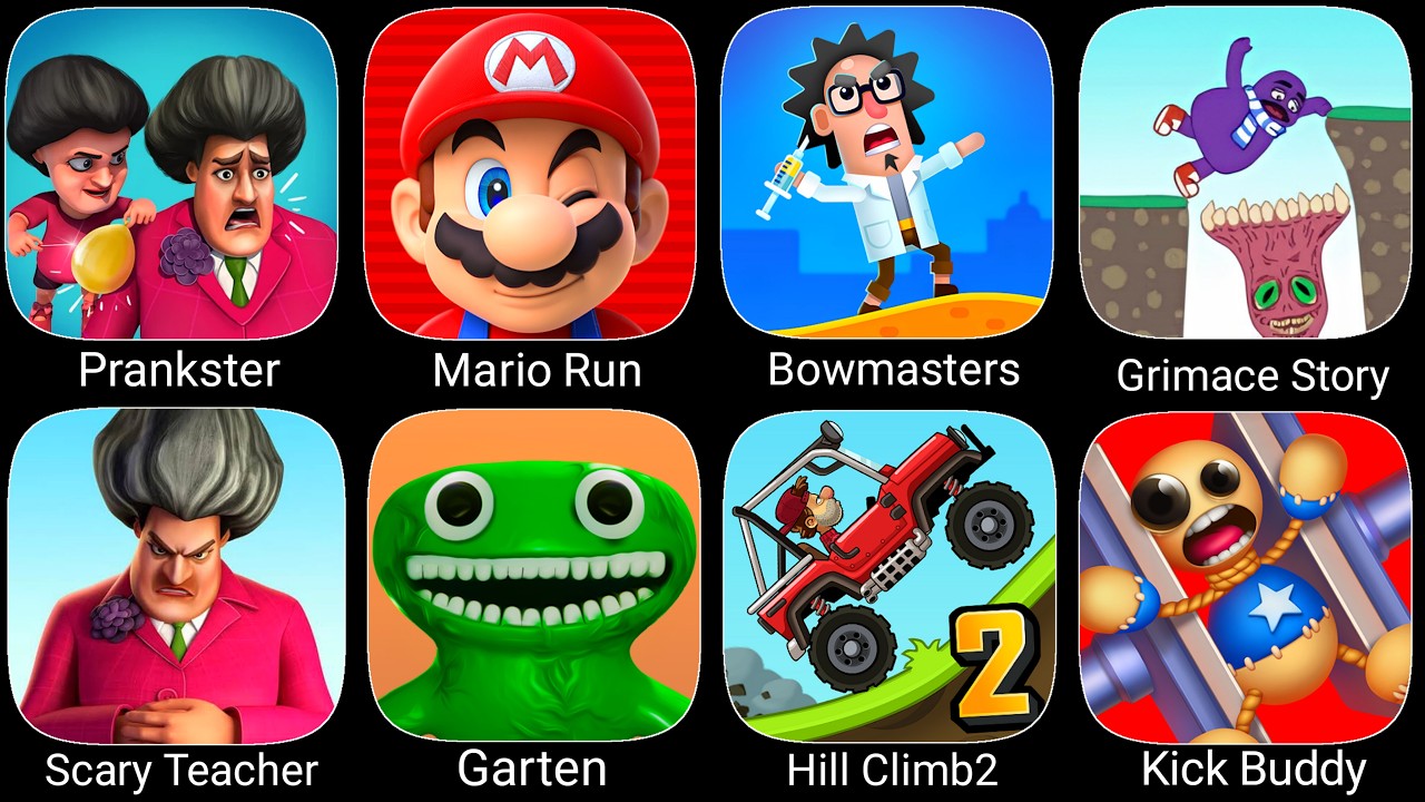 Gramic Monster Scary survival,Kick The Buddy,Minecraft,Emoji Puzzle,Survival Story,Bowmasters,HCR 2