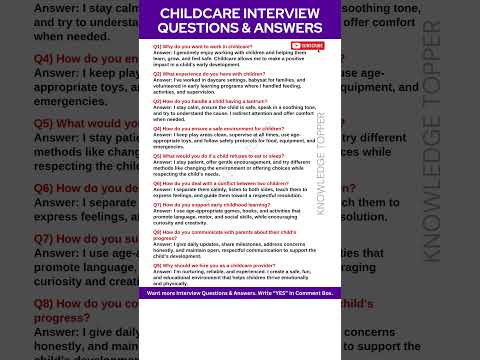 Childcare Interview Questions