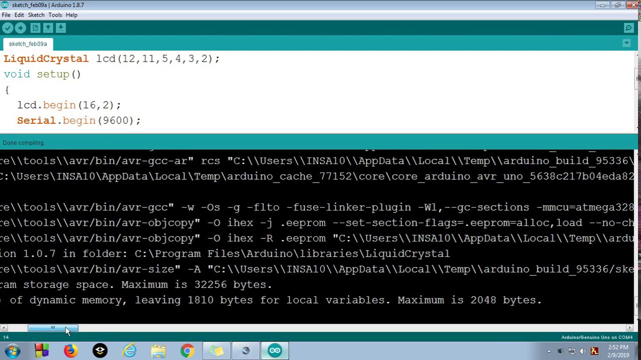 lcd interface with arduino uno on proteus simulation. - YouTube