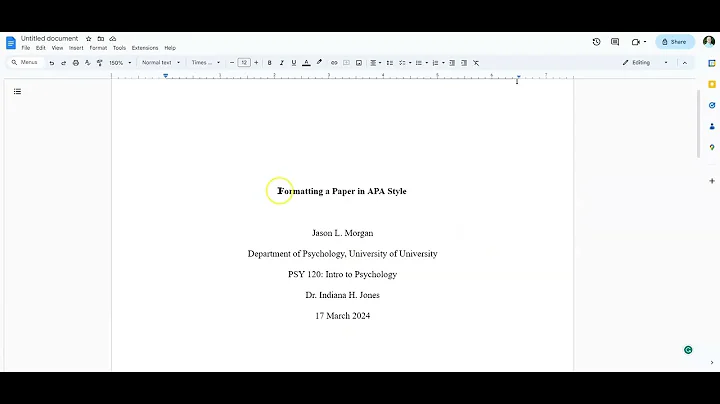 Formatting a 7th Edition APA Paper using Google Docs