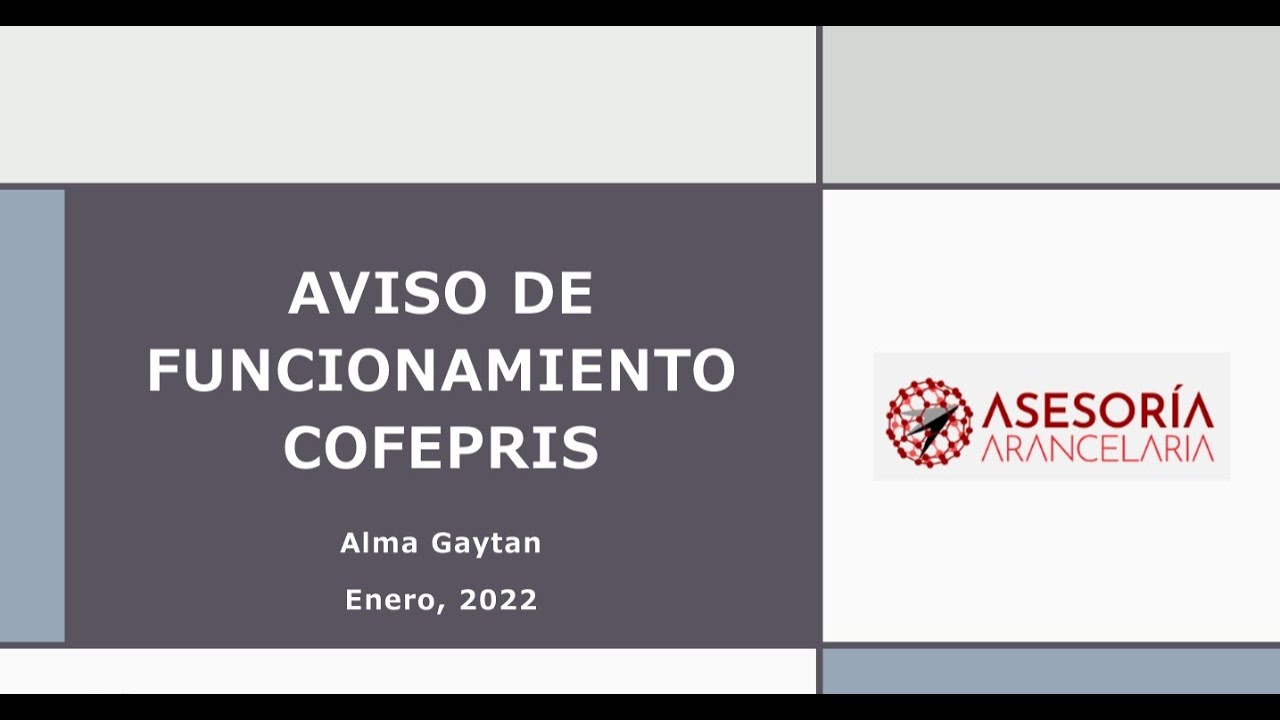 Aviso de Funcionamiento Cofepris