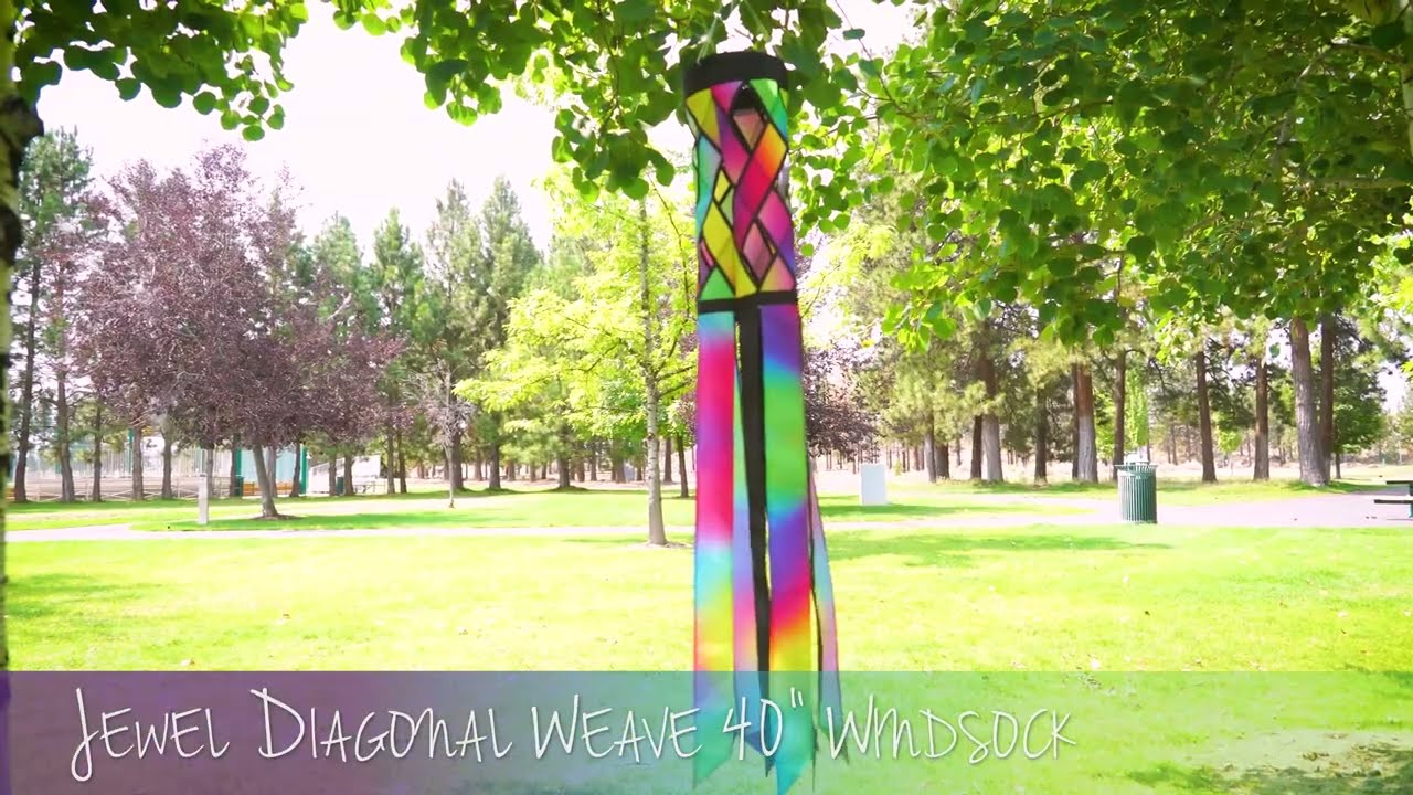 Jewel Diagonal Weave 40" Windsock | KiteGarden.com