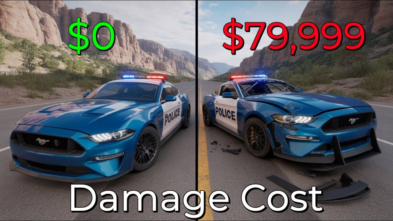 Realistic Crashes BeamNG Drive Damage Cost Ford Mustang GT | Epic Wallet Survival