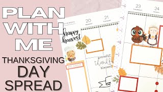 Plan With Me Thanksgiving Day Spread Classic Happy Planner Layout