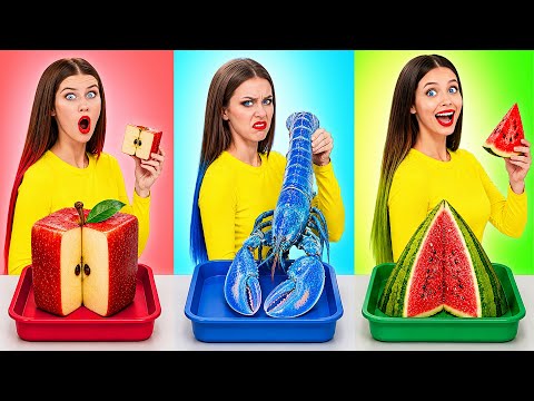 Food of The Same Colors Challenge | Funny Food Hacks by Candy DO