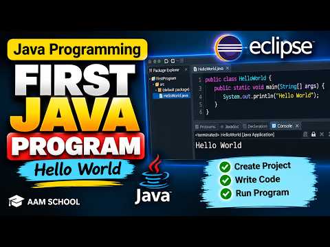 First Java Program in Eclipse | Hello World in Java for Beginners
