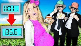 GUESS WHO Can Gain the MOST Weight in 24 HOURS at TEA PARTY! (Worst GM Challenge) | Rebecca Zamolo