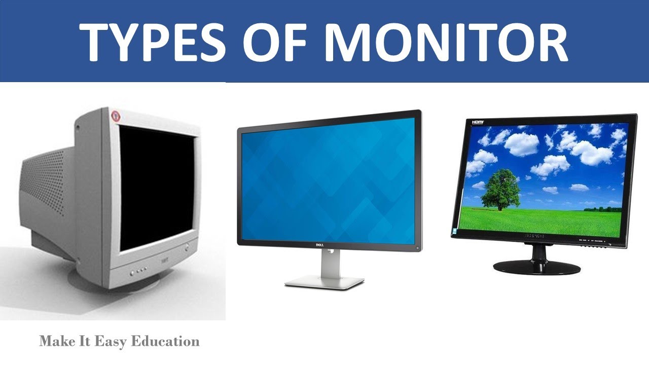 TYPES OF COMPUTER MONITOR, CRT, LCD, LED MONITORS