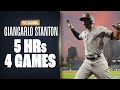 Giancarlo Stanton crushes 5 home runs in last 4 Postseason games! (4 straight Yankees games w/ HR!)