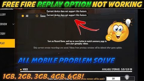 current device does not support this feature in ff | free fire replay system not working problem