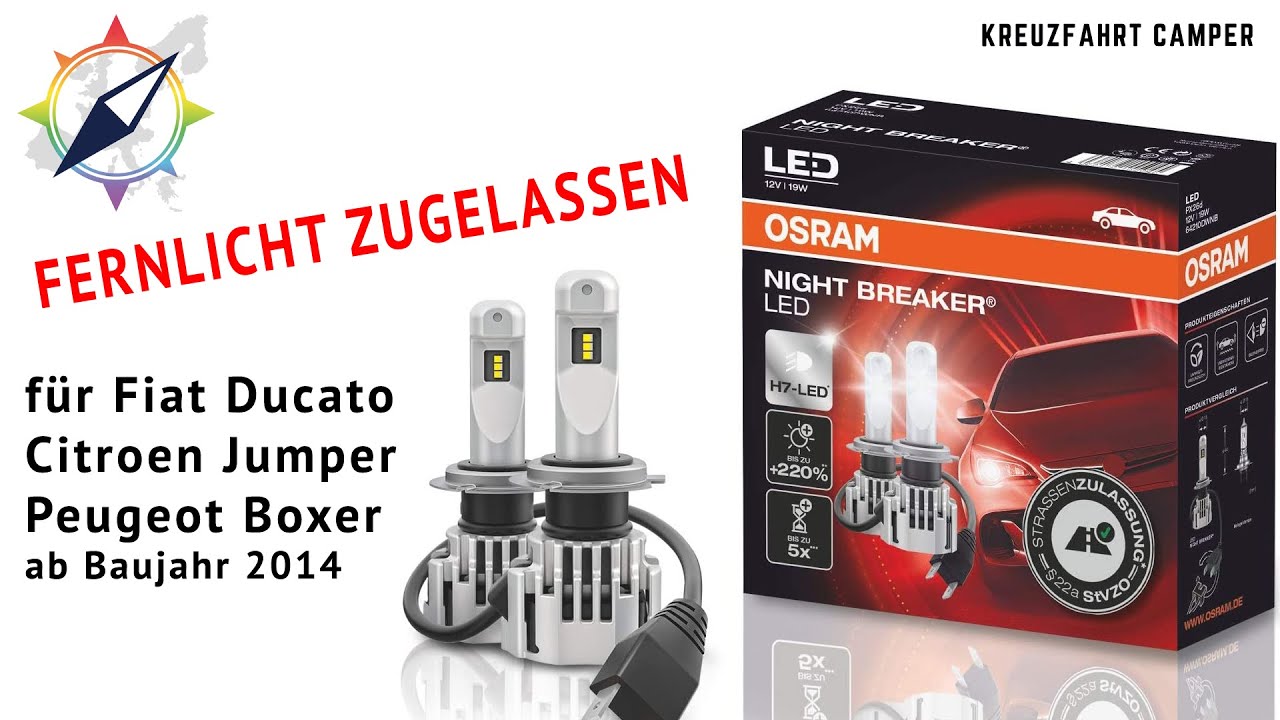 OSRAM Night Breaker H7 LED als Fernlicht im Fiat Ducato / Citroen