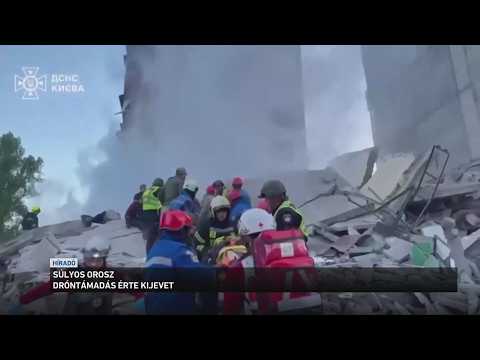 Brutális orosz dróntámadás érte ma hajnalban Kijevet