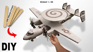 This is crazy, making a miniature E-2 Hawkeye aircraft from wooden sticks, you have to try it.